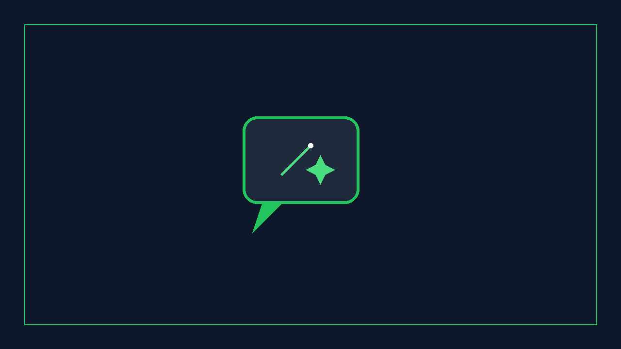 Burbuja de chat verde con varita magica representando trucos y funciones secretas de WhatsApp